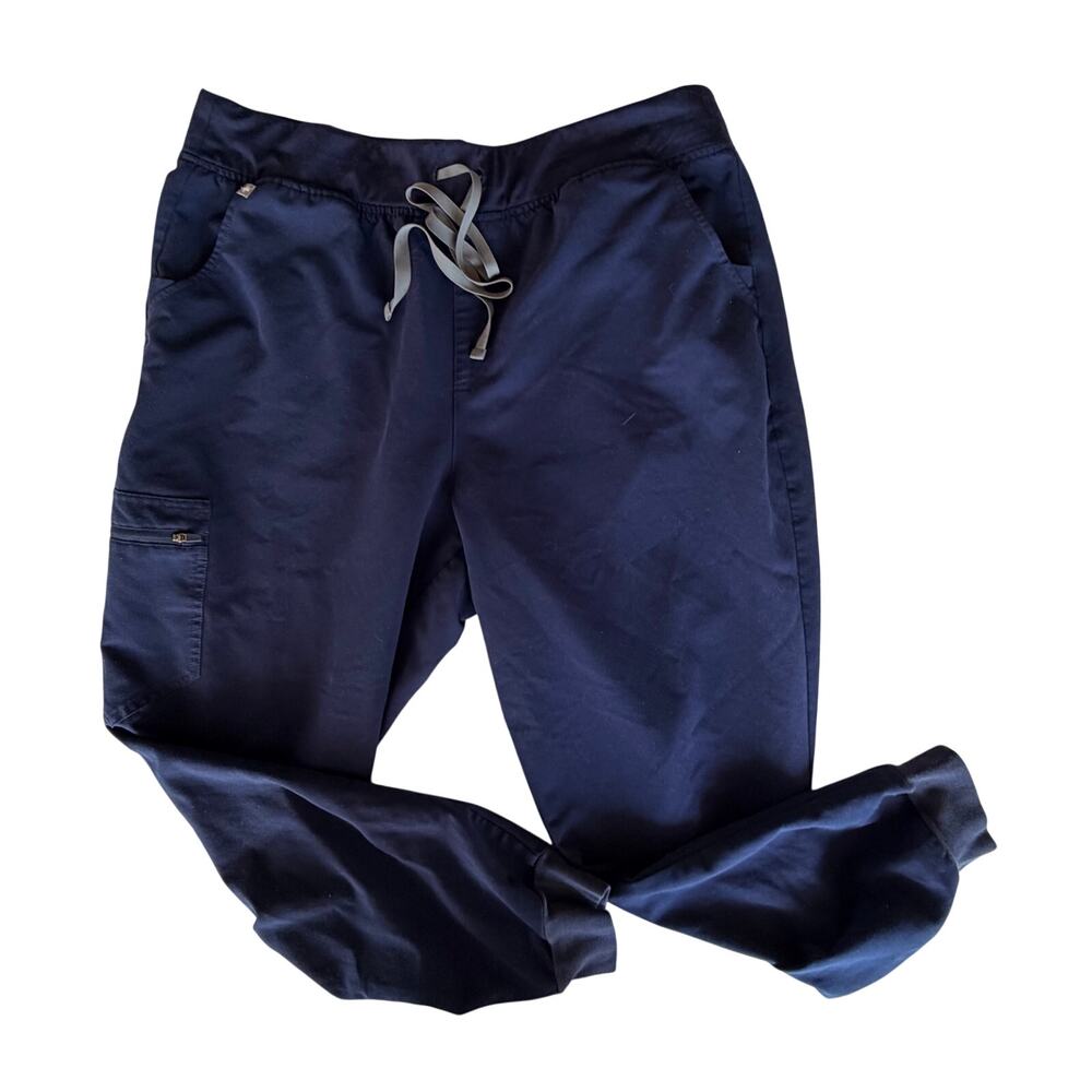 Set of Figs Womens Scrubs Jogger Pants & Top  Pockets XL XXL Navy Blue - Picture 9 of 11
